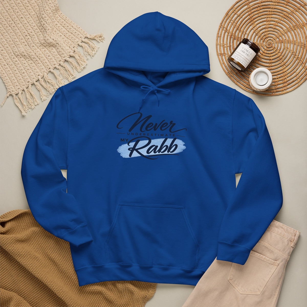 Never Underestimate My Rabb Hoodie — Inspirational Islamic Faith Sweatshirt