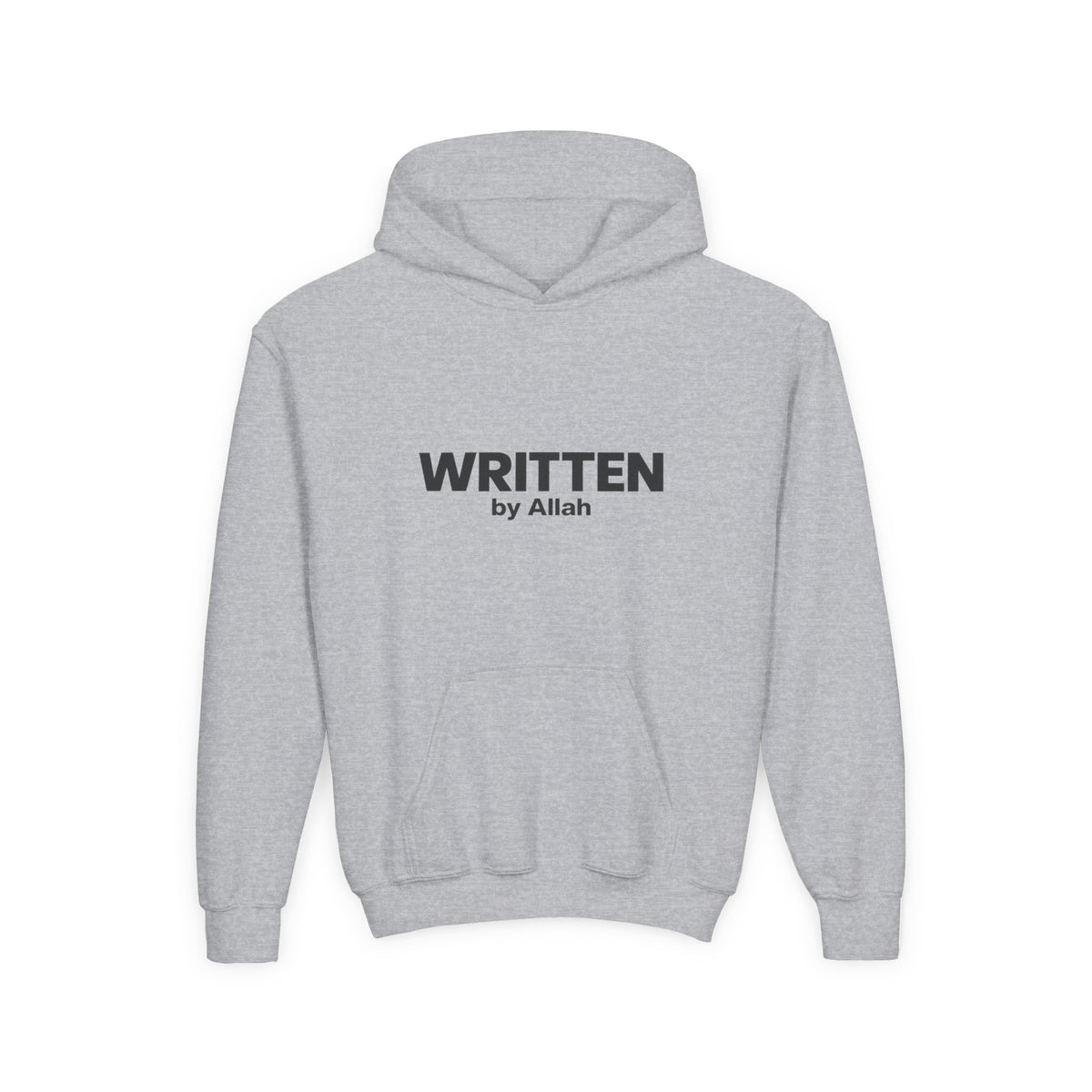 Youth Hoodie — "WRITTEN by Allah" Minimal Islamic Faith Pullover