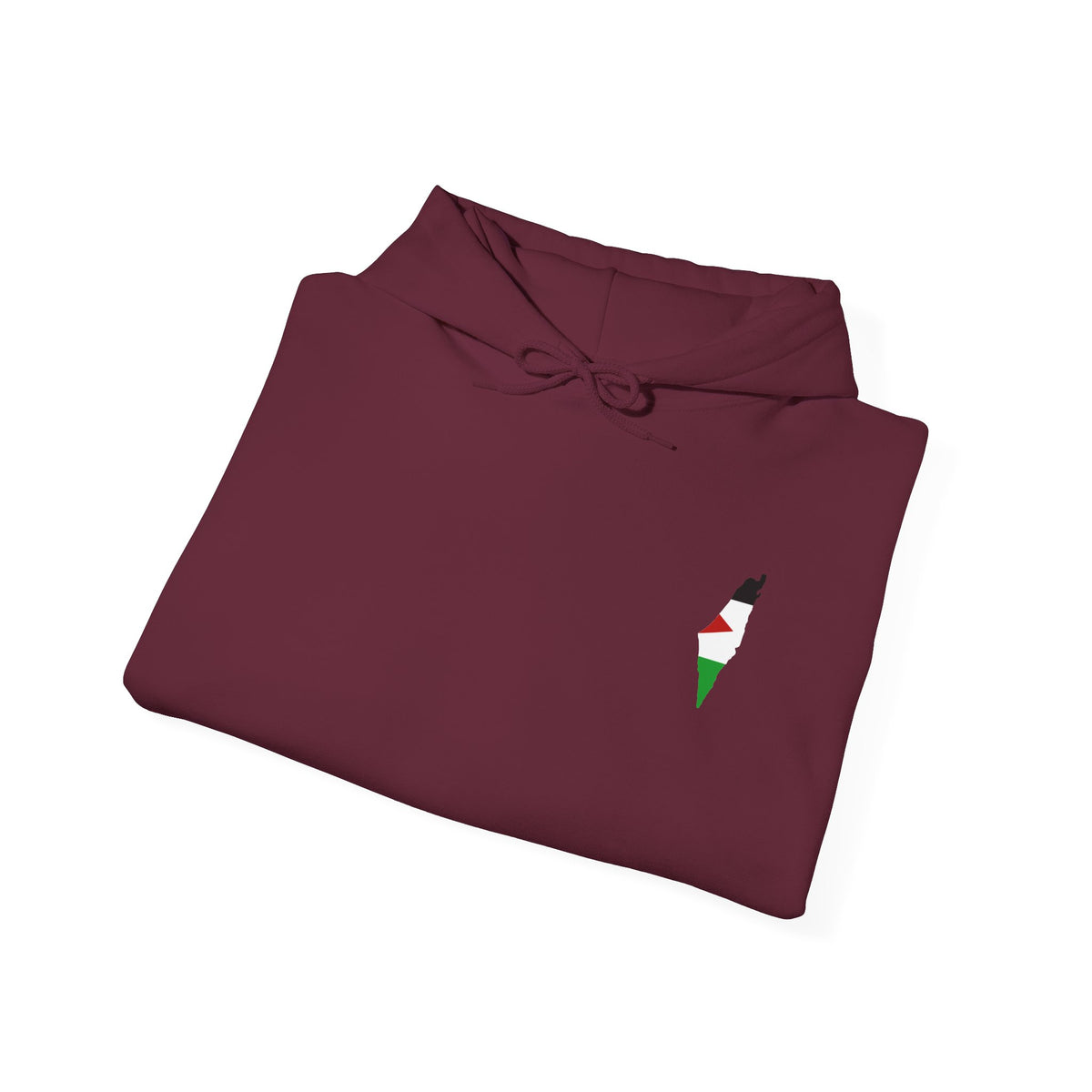 Minimalist Palestinian Flag Hoodie – Small Chest Emblem