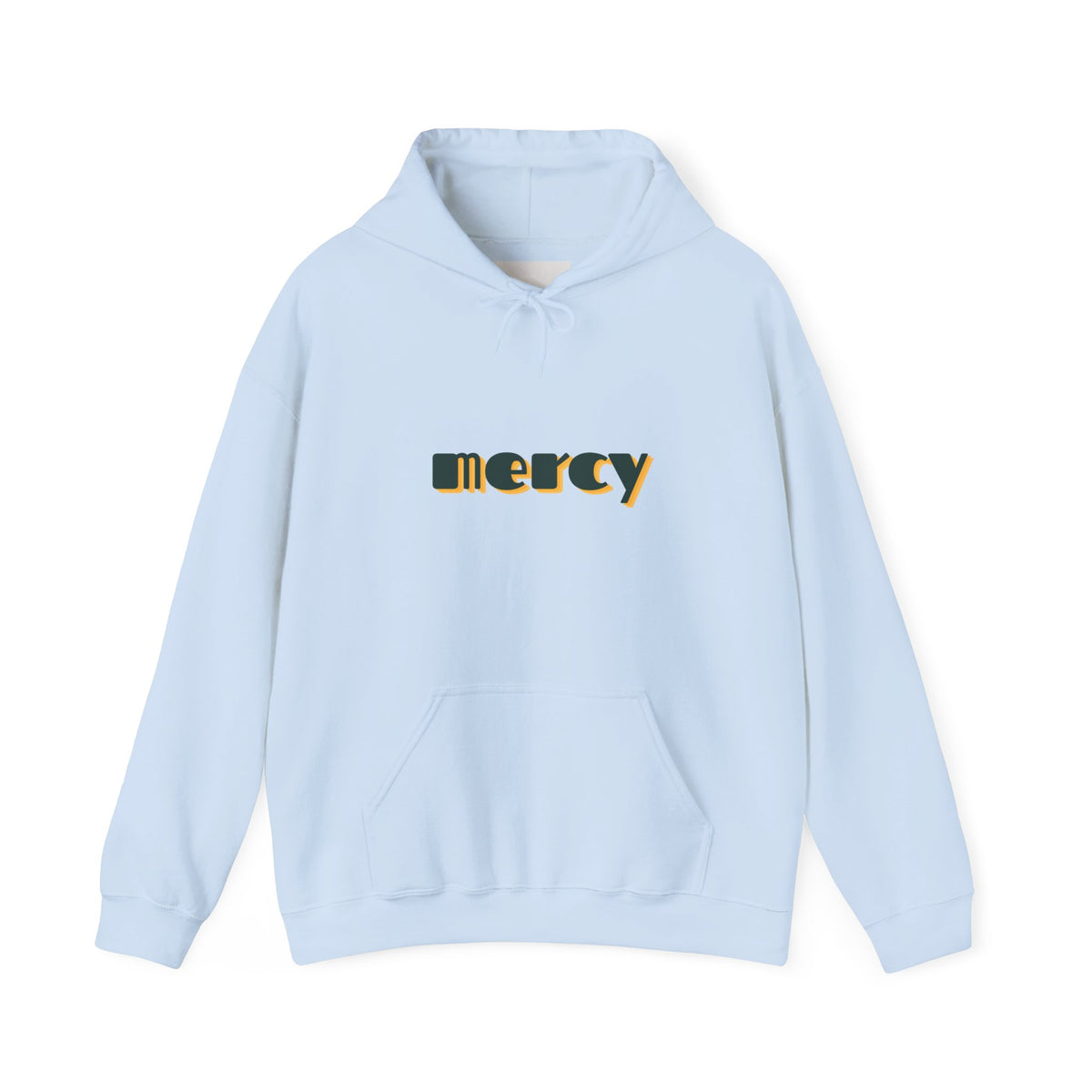 Mercy Retro Text Hoodie — Minimal Spiritual Comfort Sweatshirt