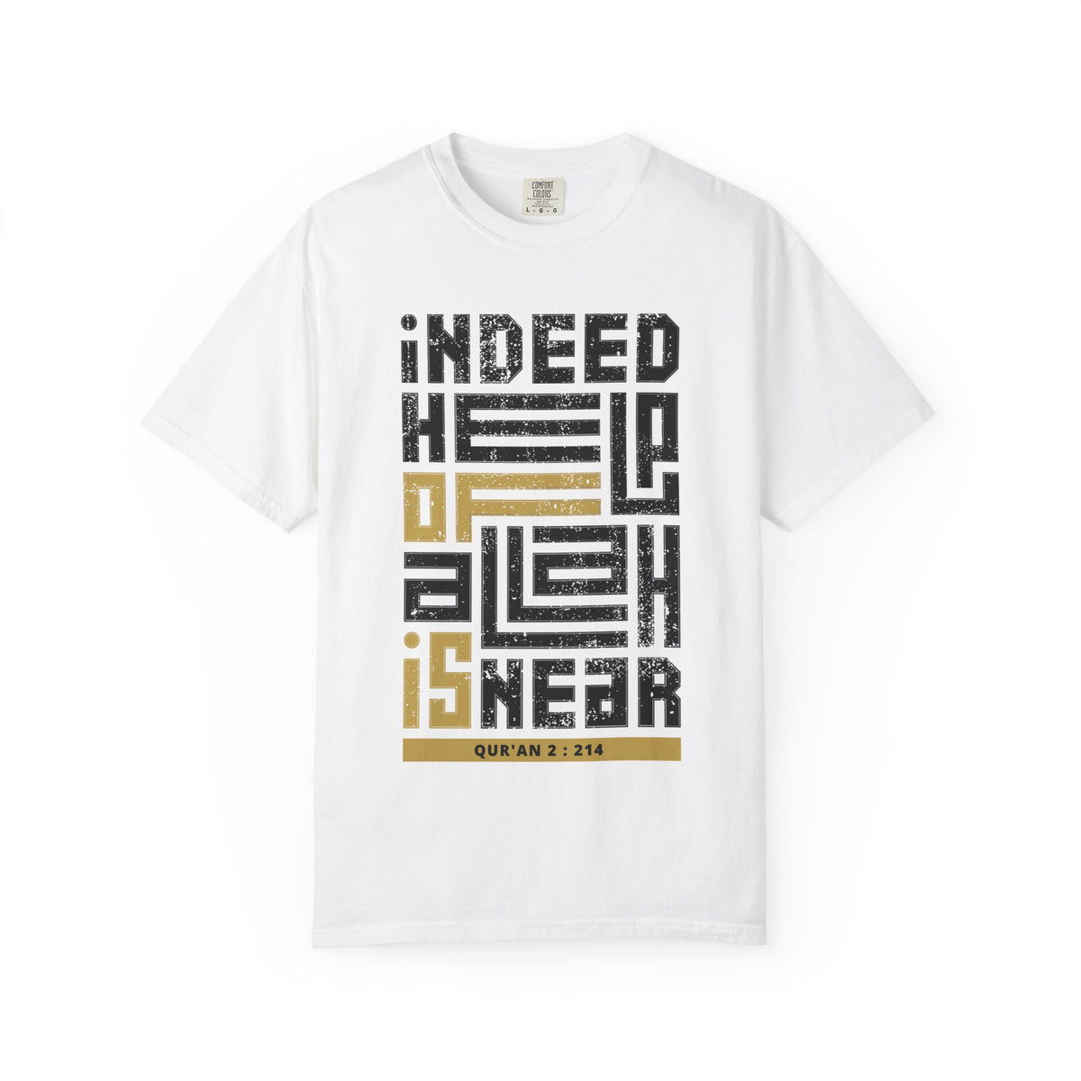 Indeed Help Of Allah Is Near T-Shirt — Qur'an 2:214 Islamic Calligraphy Tee
