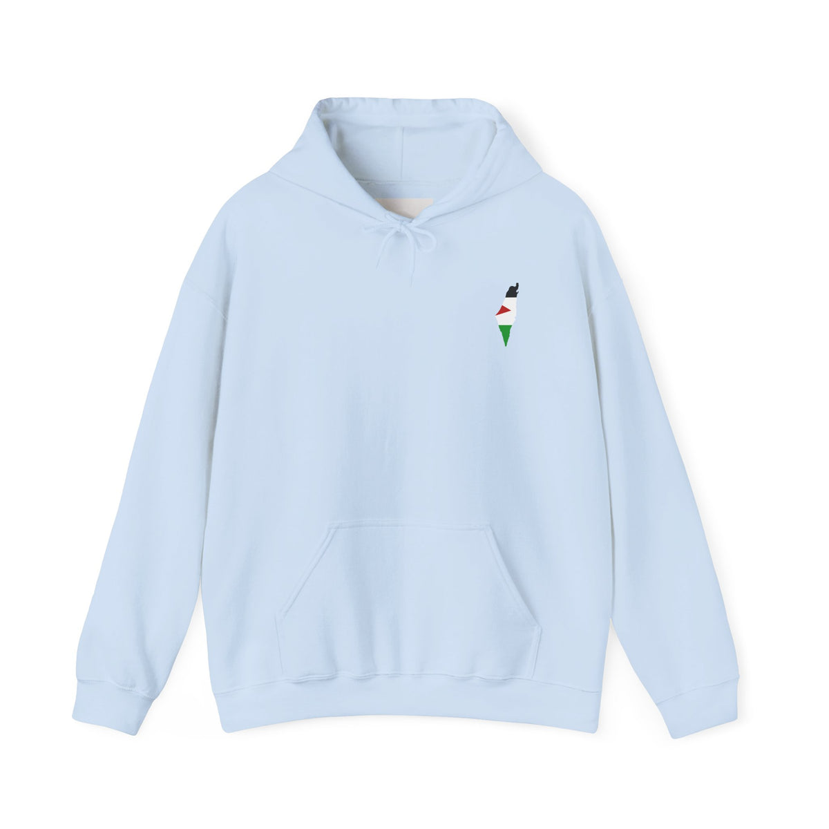 Minimalist Palestinian Flag Hoodie – Small Chest Emblem