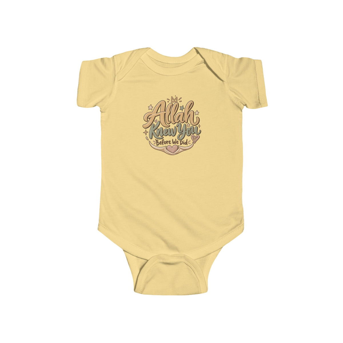 Infant Bodysuit – "Allah Knew You Before We Met" Floral Muslim Baby Onesie