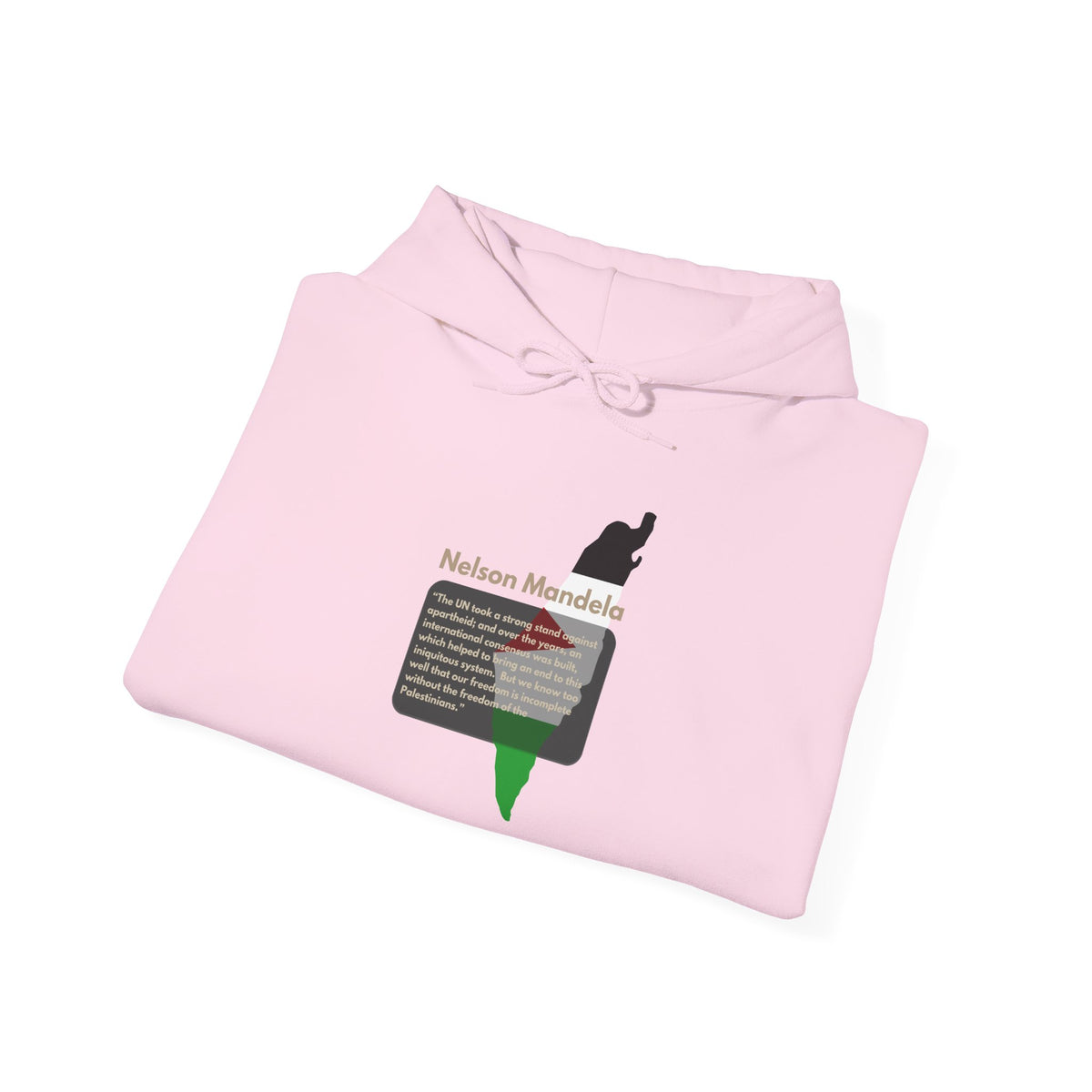 Hoodie - Nelson Mandela Quote & Palestine Flag Graphic