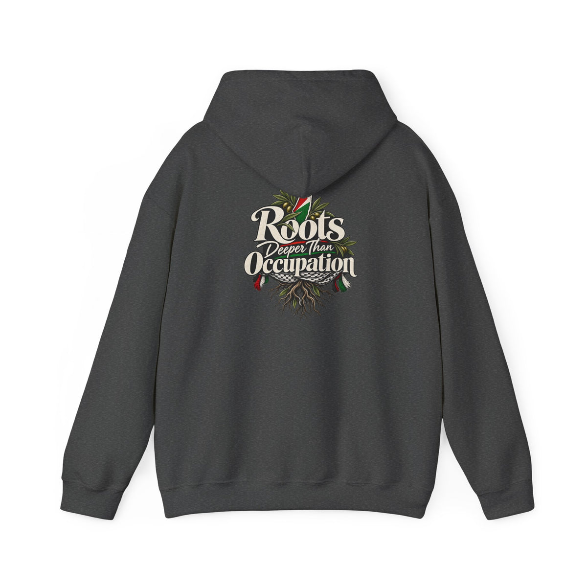 Hoodie — "Unrooted? Never." / "Roots Deeper Than Occupation" Graphic Hoodie