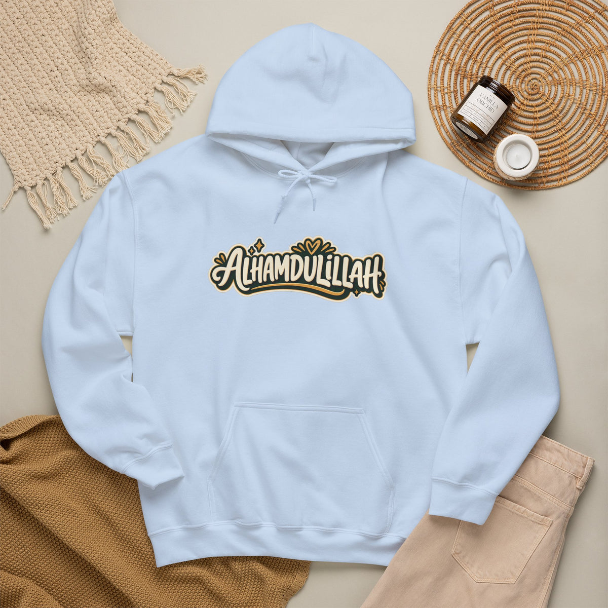 Alhamdulillah Hoodie — 'Through Every Chapter' Inspirational Islamic Pullover