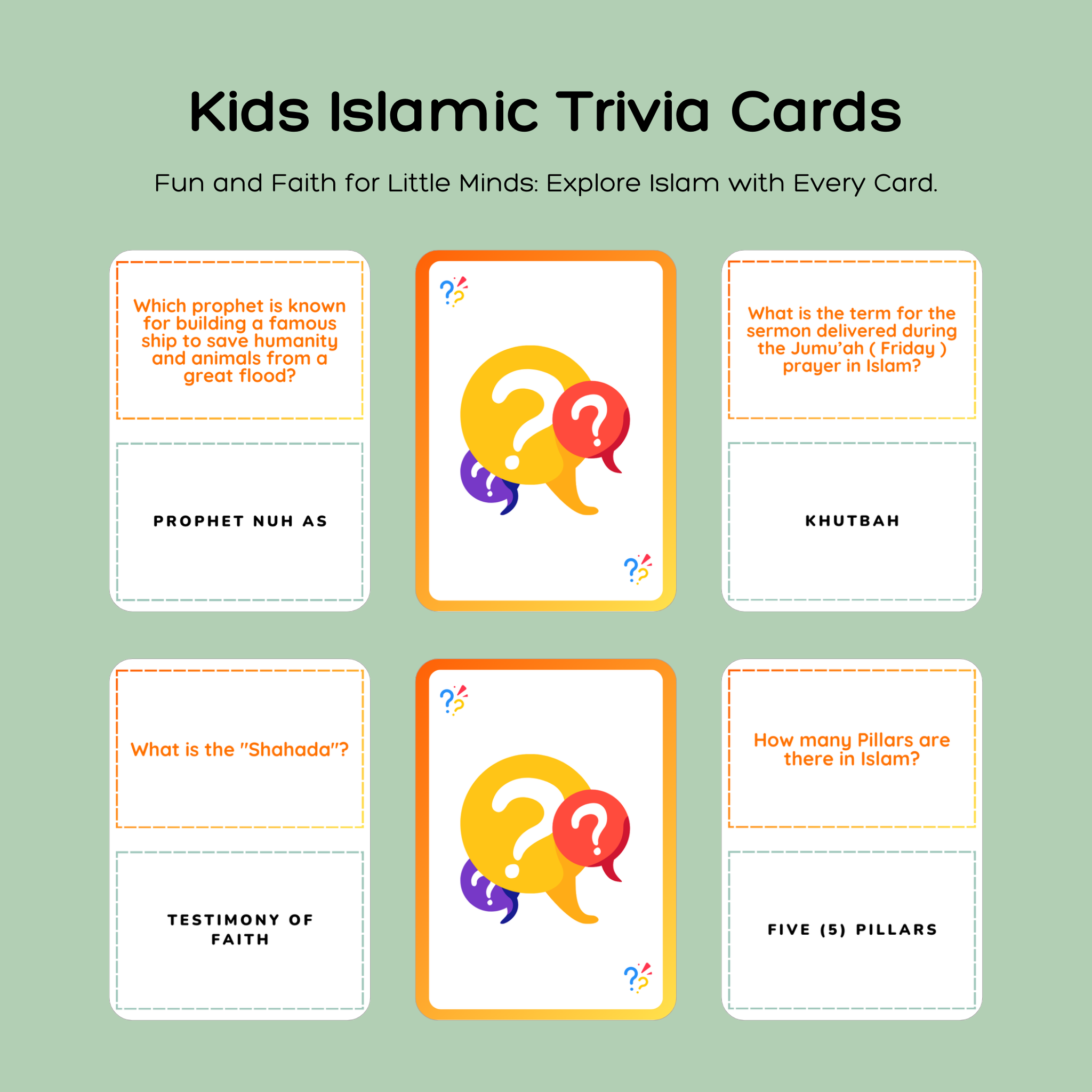 Islamic Trivia Cards - Kids Islamic Trivia Cards