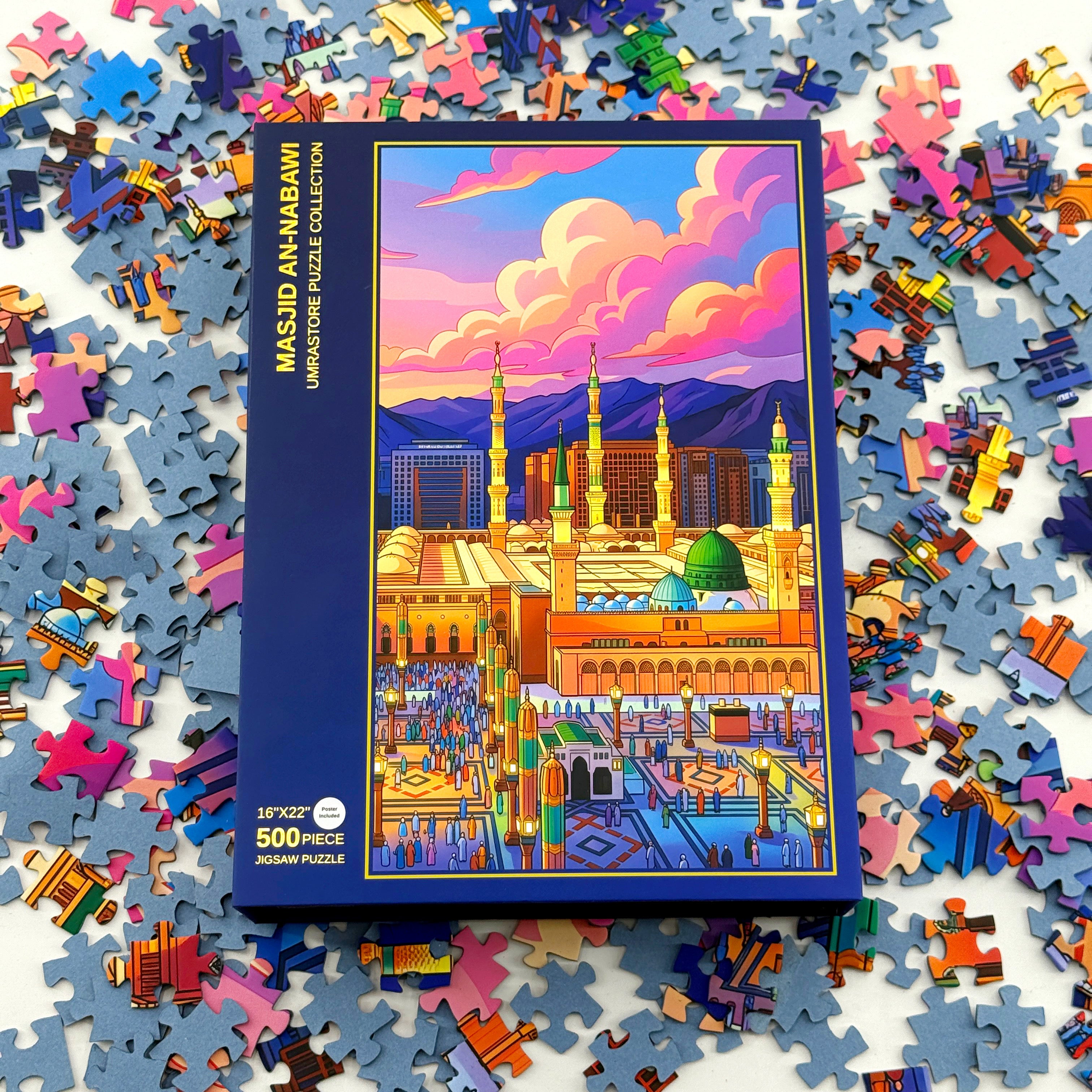 Masjid An-Nabawi (Madinah) | Premium 500 Piece Velvet Touch Jigsaw Puzzle | Islamic Gift for Adults & Families