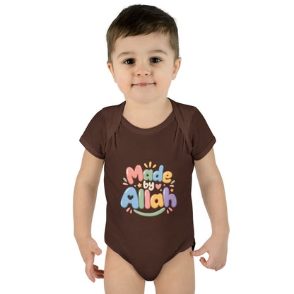 Made by Allah Baby Bodysuit — Pastel Islamic Newborn Onesie