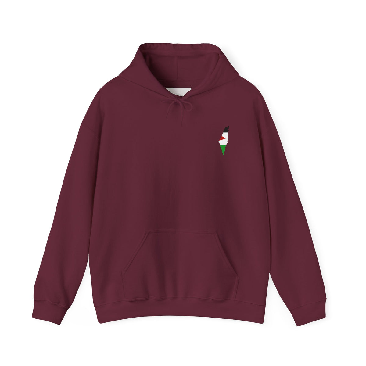 Minimalist Palestinian Flag Hoodie – Small Chest Emblem