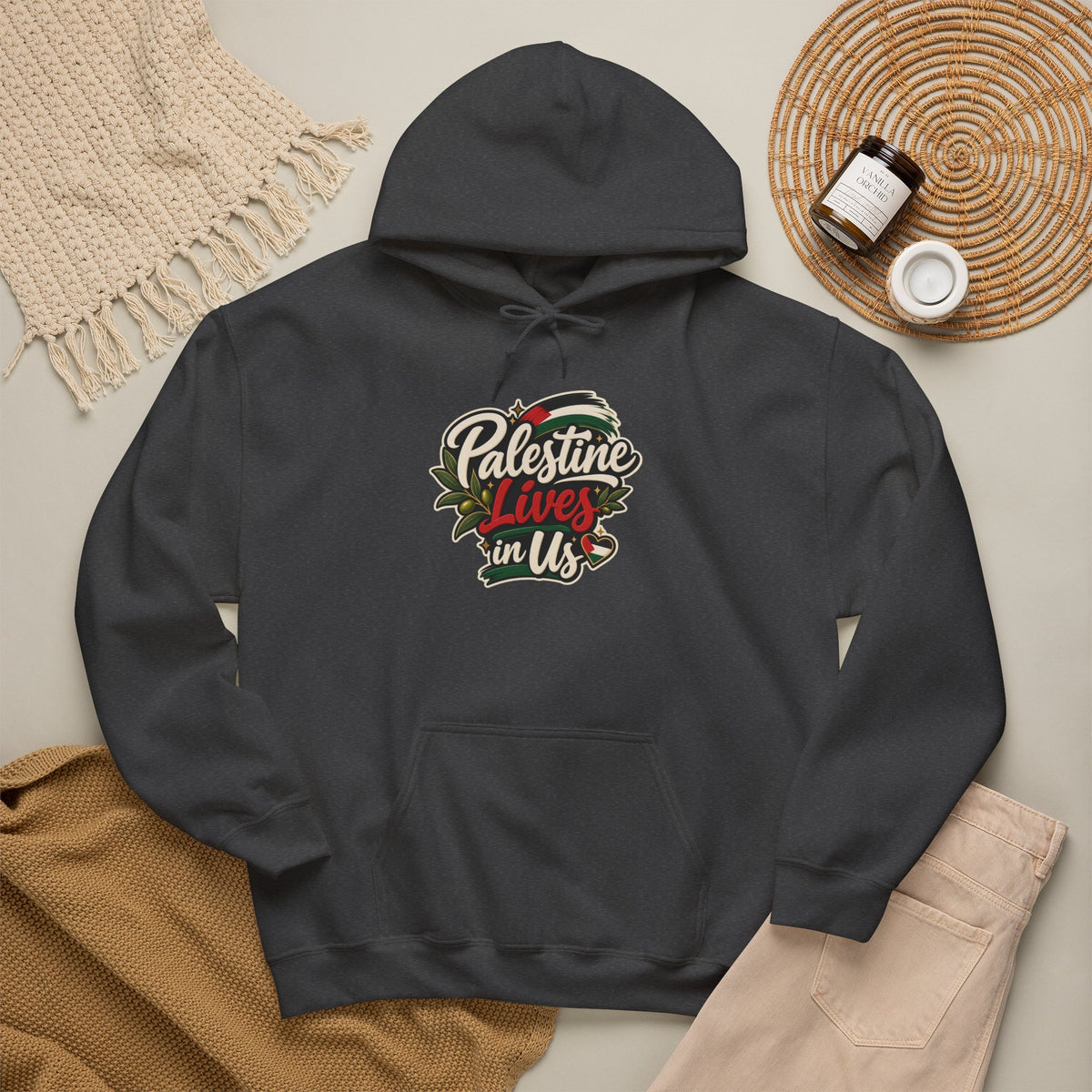 Hoodie — "Palestine Lives in Us" Graphic Hoodie