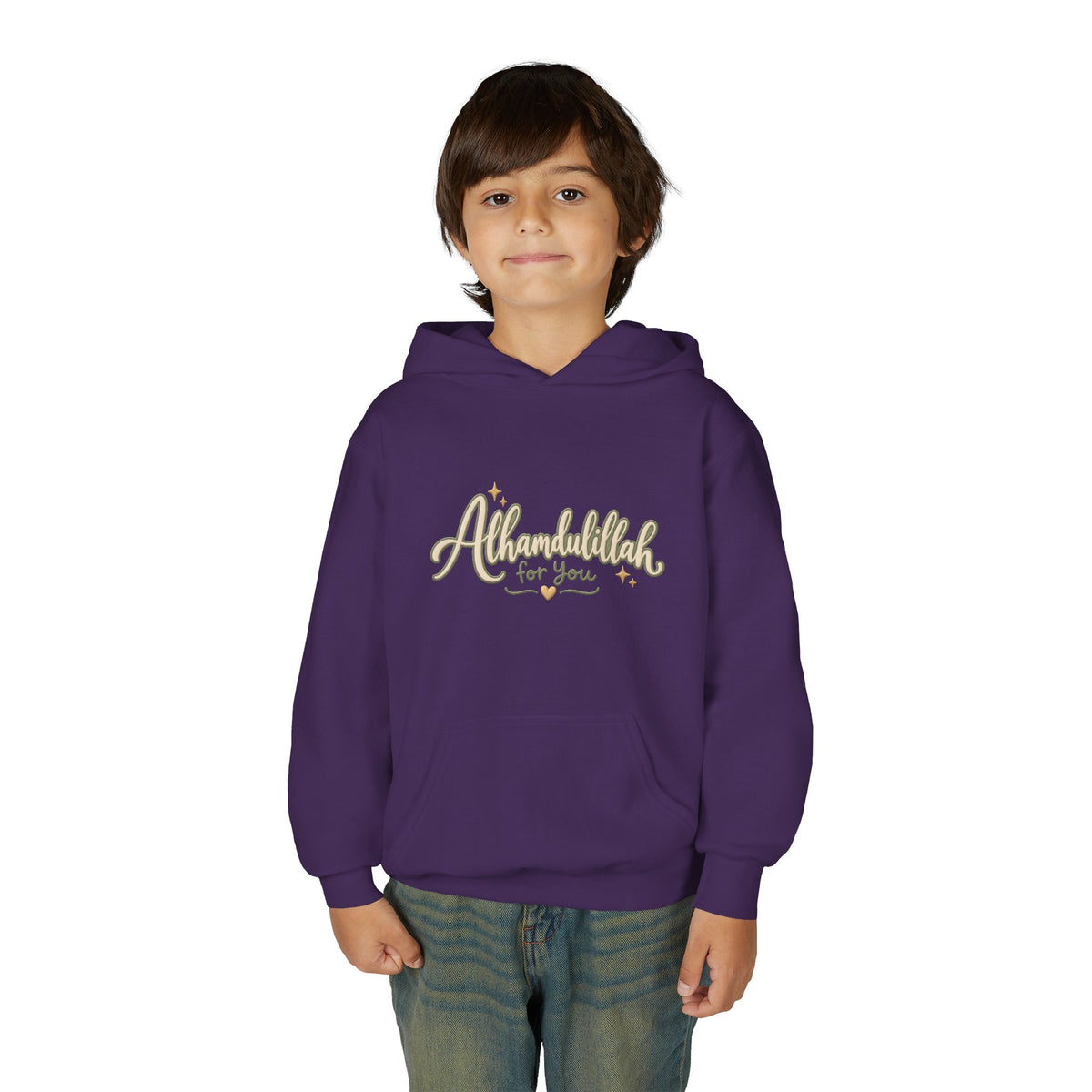 Youth Hoodie – “Alhamdulillah for You” Script Design (Islamic Gratitude Gift)