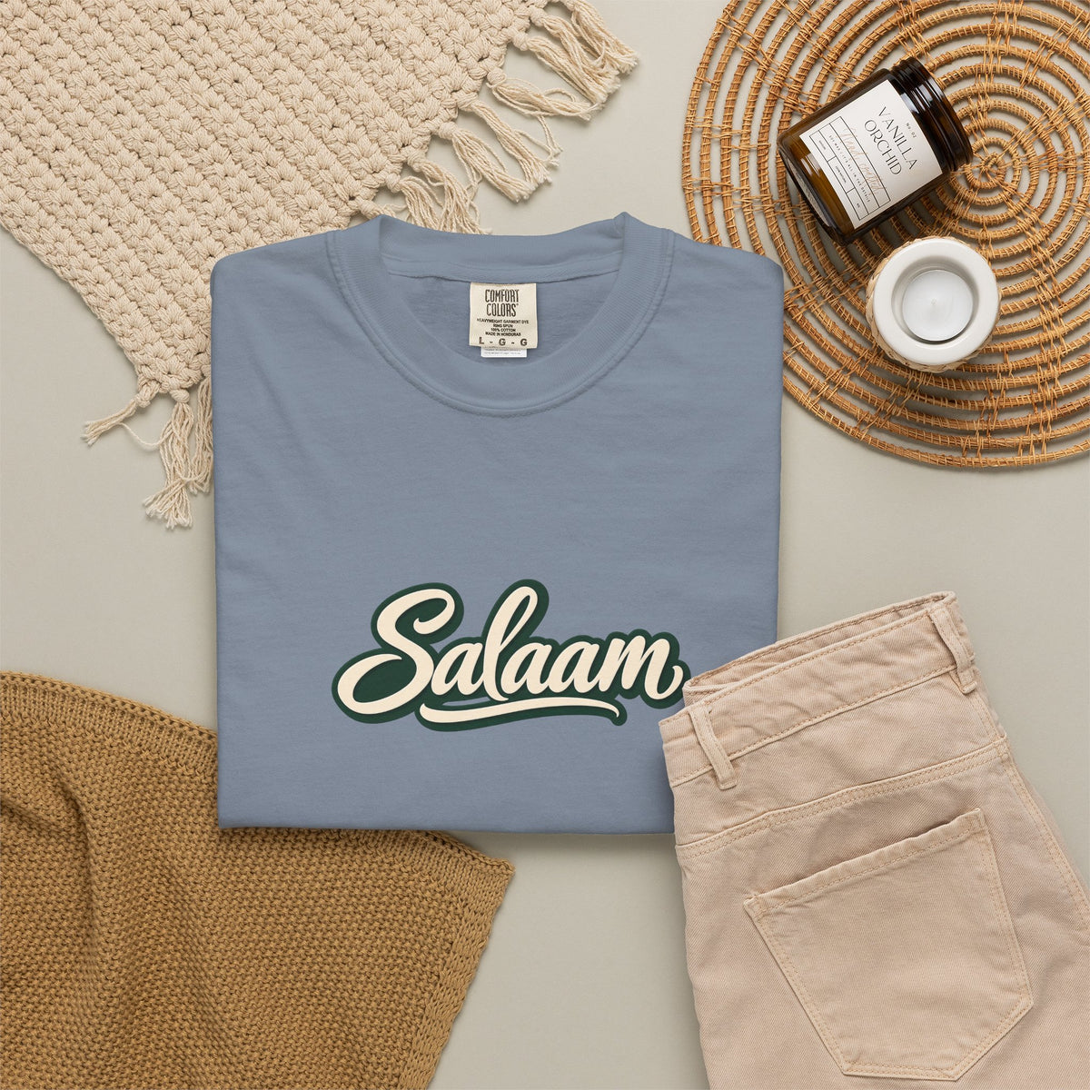 Salaam Script T-Shirt — Casual Islamic Greeting Tee