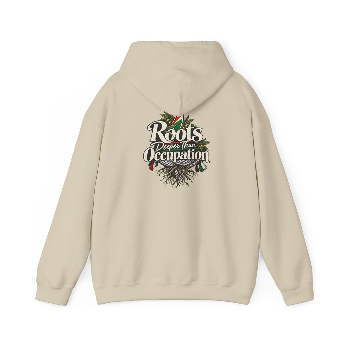 Hoodie — "Unrooted? Never." / "Roots Deeper Than Occupation" Graphic Hoodie