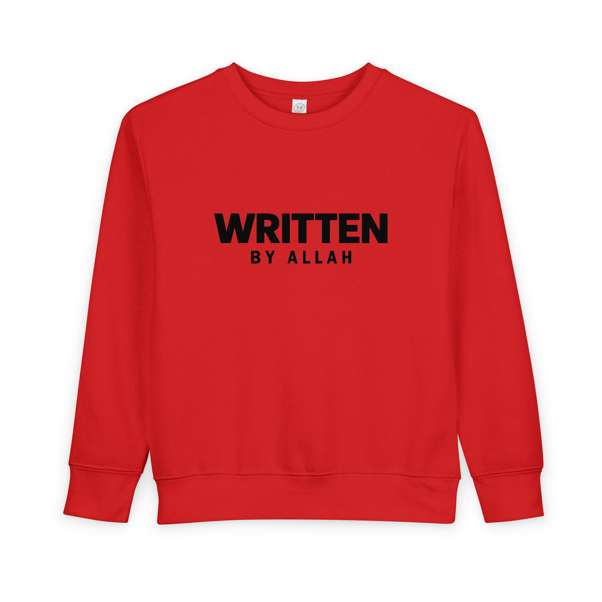 Toddler Sweatshirt — "Written by Allah" Islamic Kids Crewneck, Modest Faith Baby Gift
