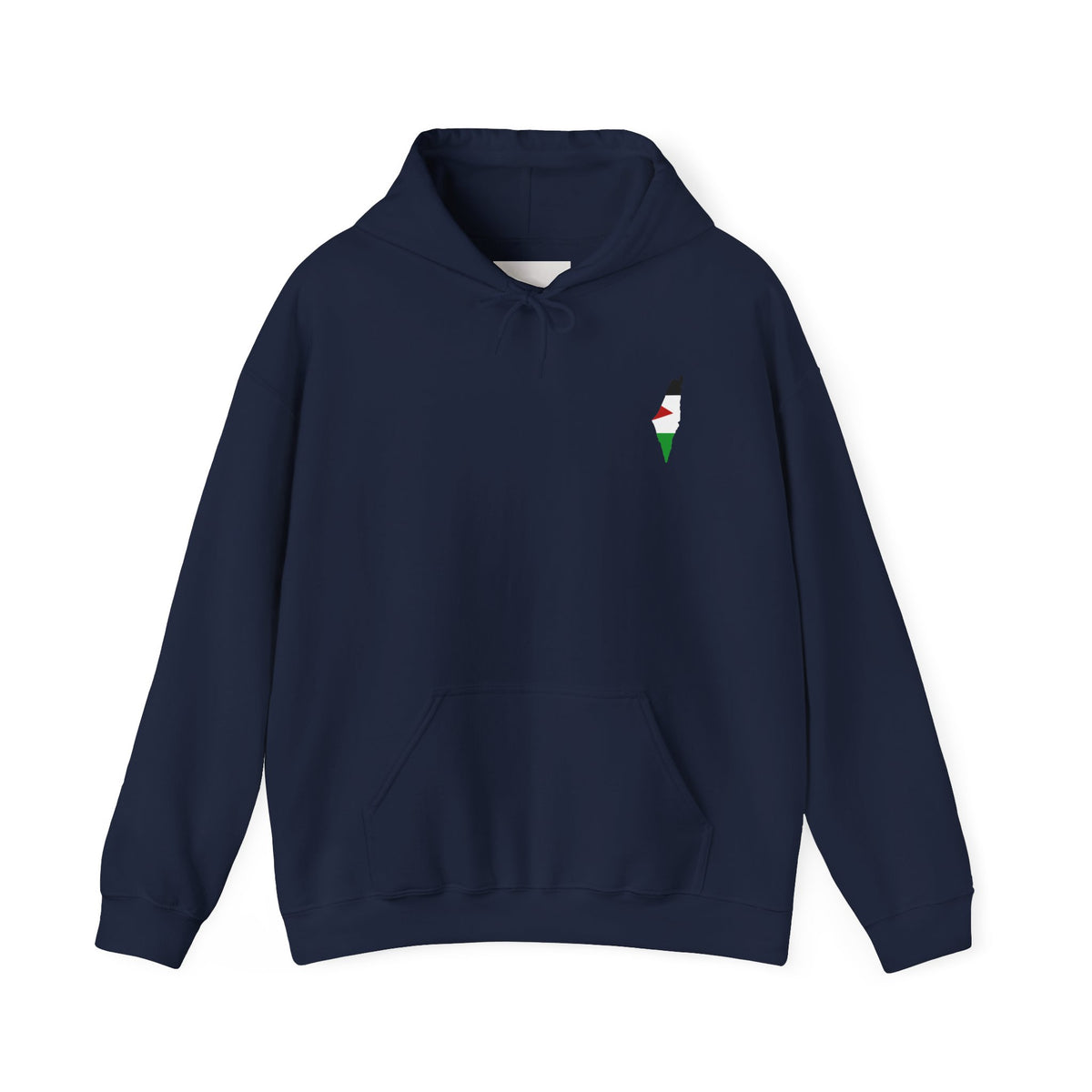 Minimalist Palestinian Flag Hoodie – Small Chest Emblem