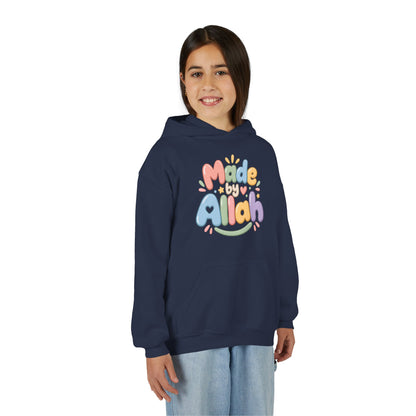 Youth Hoodie — "Made by Allah" Pastel Kids Islamic Pullover