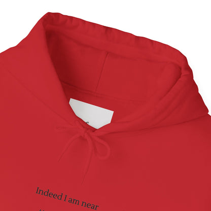 Hoodie — Minimal 'Indeed I Am Near' Quran Verse Pullover