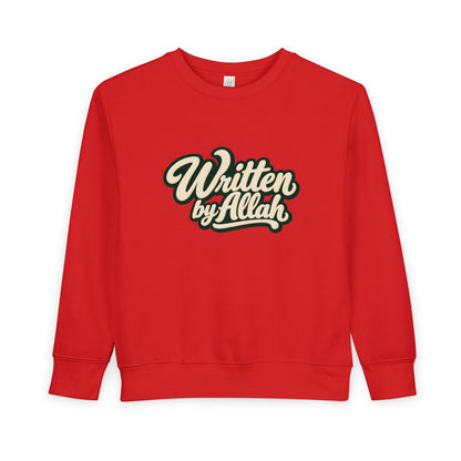 Toddler Sweatshirt - "Written by Allah" Cute Islamic Kids Crewneck, Nursery Gift for Muslim Toddlers