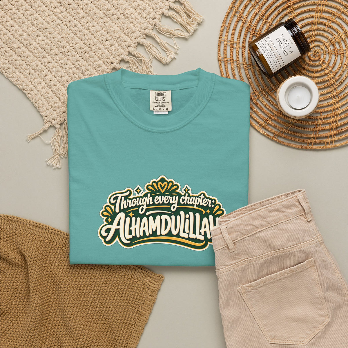 Alhamdulillah Graphic T-Shirt — 'Through Every Chapter' Tee