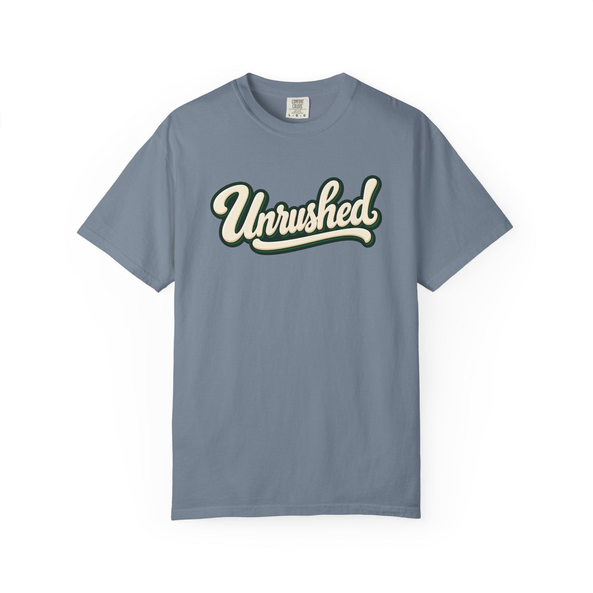 Unrushed Script T-Shirt — Vintage Retro Graphic Tee