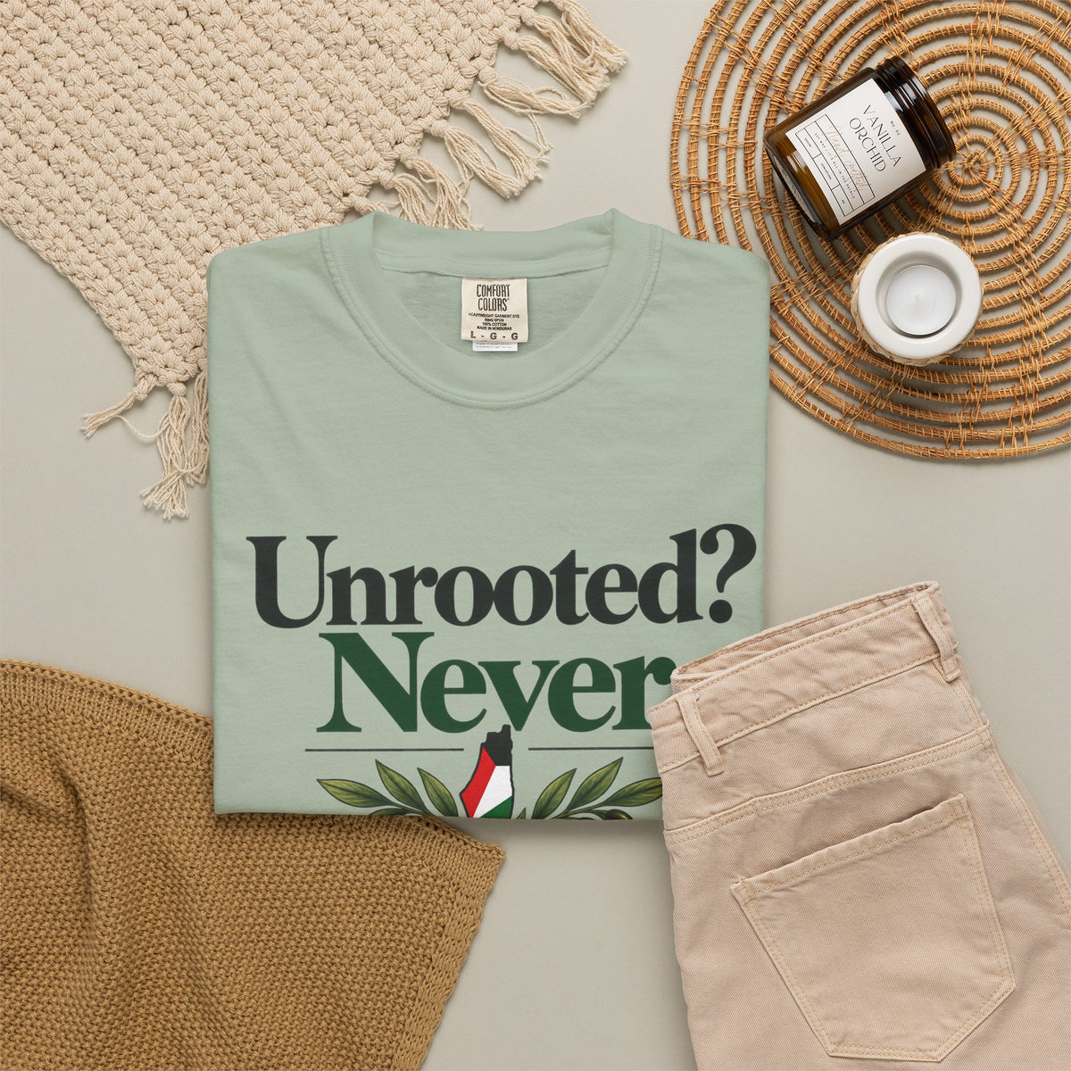 Unrooted? Never. T-Shirt — Botanical Resilience Graphic Tee
