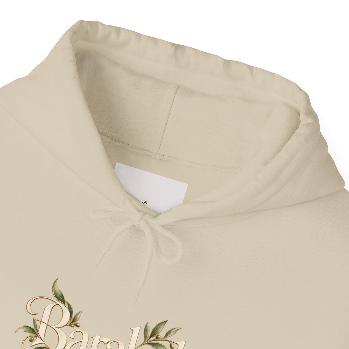 Floral Beach Hoodie — Vintage Script 'Beach' Graphic Pullover