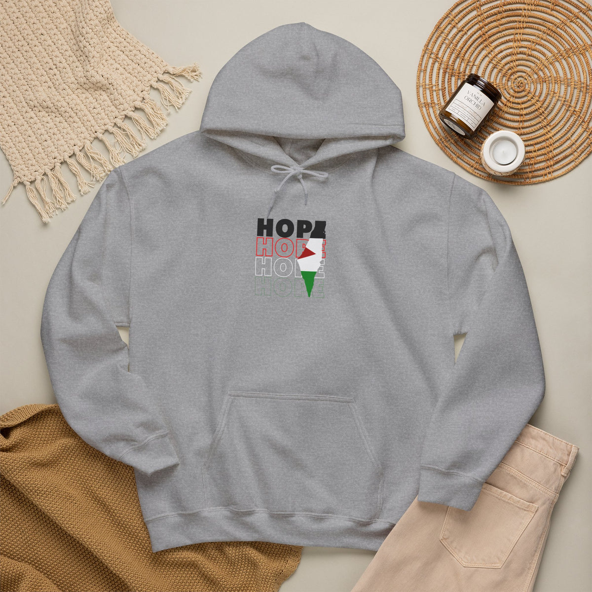 Hoodie — "HOPE" Palestinian Flag Graphic Pullover
