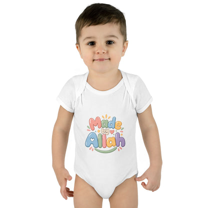 Made by Allah Baby Bodysuit — Pastel Islamic Newborn Onesie