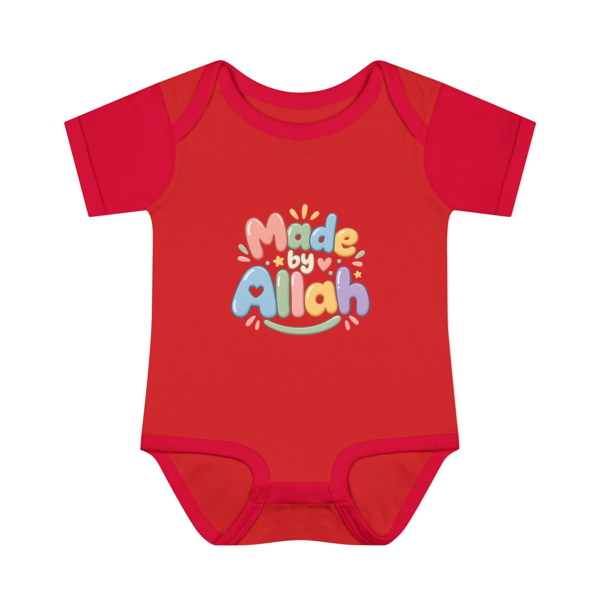 Made by Allah Baby Bodysuit — Pastel Islamic Newborn Onesie