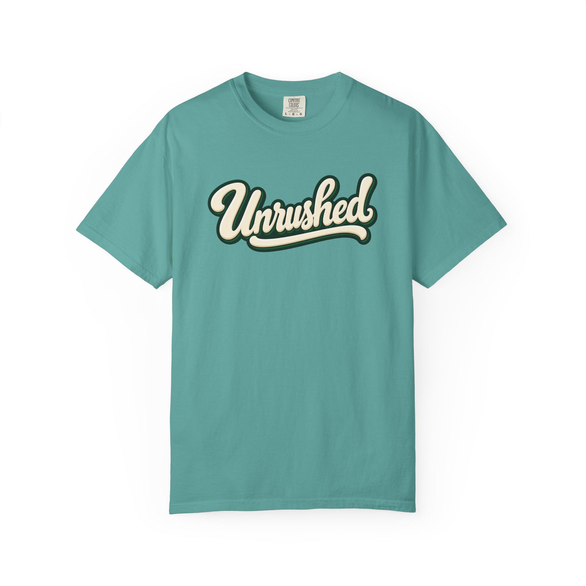 Unrushed Script T-Shirt — Vintage Retro Graphic Tee