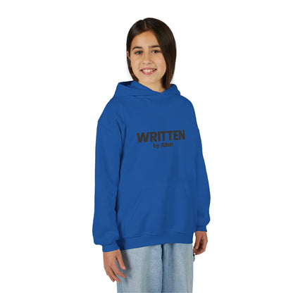 Youth Hoodie — "WRITTEN by Allah" Minimal Islamic Faith Pullover