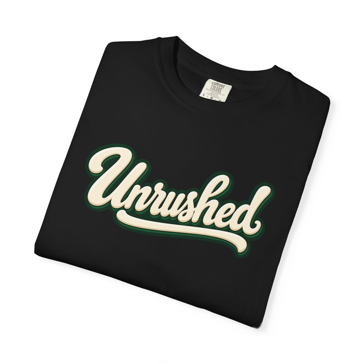 Unrushed Script T-Shirt — Vintage Retro Graphic Tee