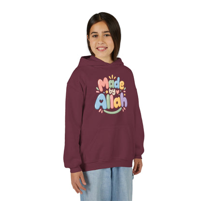 Youth Hoodie — "Made by Allah" Pastel Kids Islamic Pullover