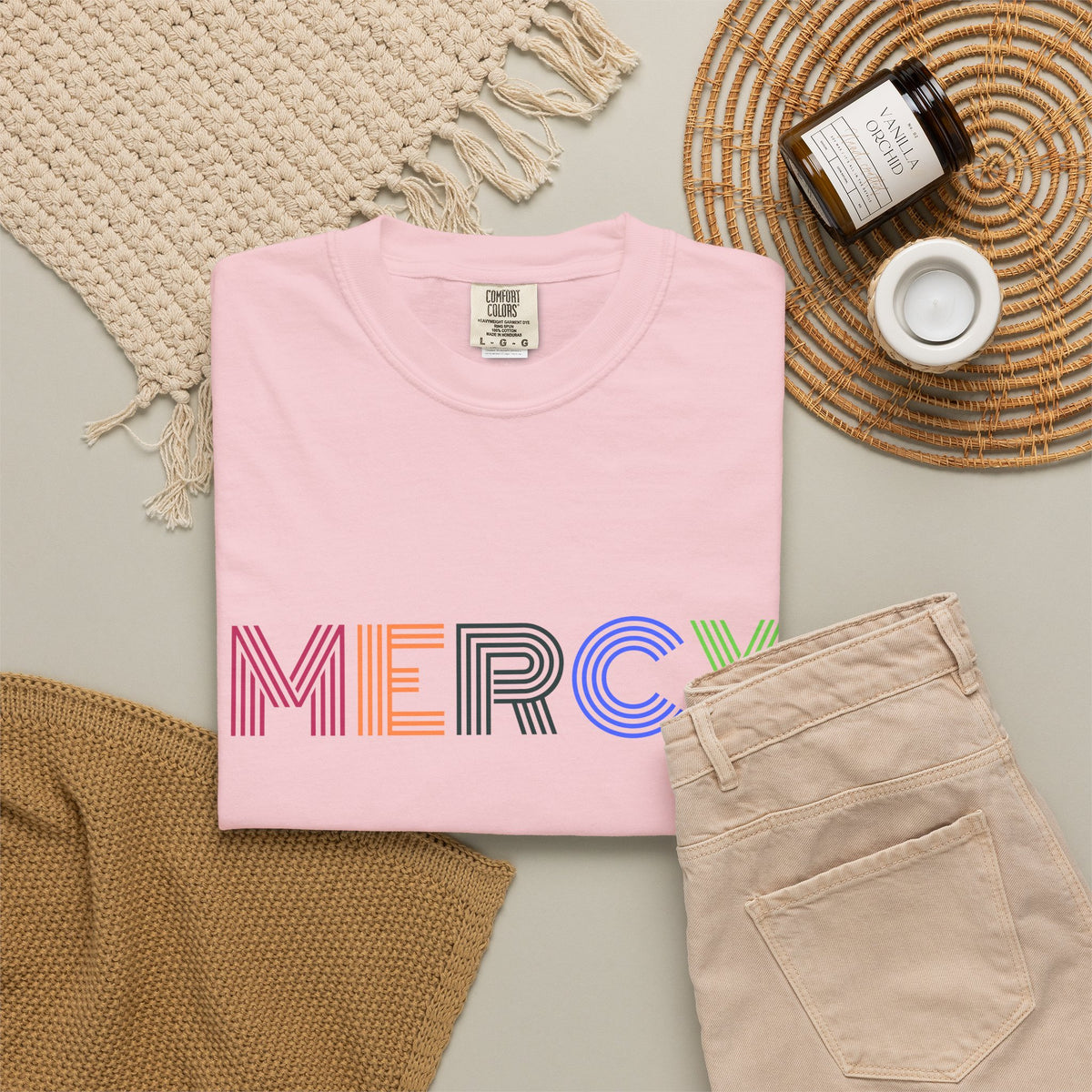 Mercy Multi Color Letters T-Shirt