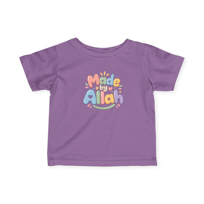 Infant Tee — "Made by Allah" Pastel Baby Shirt