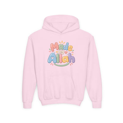 Youth Hoodie — "Made by Allah" Pastel Kids Islamic Pullover