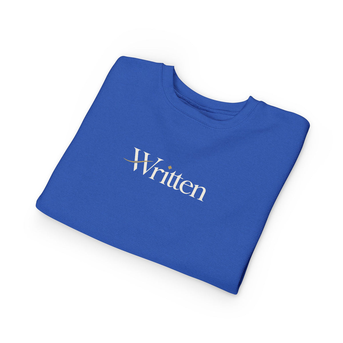 Toddler Sweatshirt - "Written" Minimalist Kids Crewneck, Cozy Gray Graphic Sweater for Little Readers & Writers