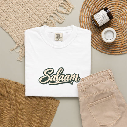 Salaam Script T-Shirt — Casual Islamic Greeting Tee