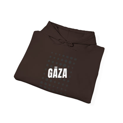 Gaza Solidarity Hoodie — Minimal Dot Grid Protest Sweatshirt