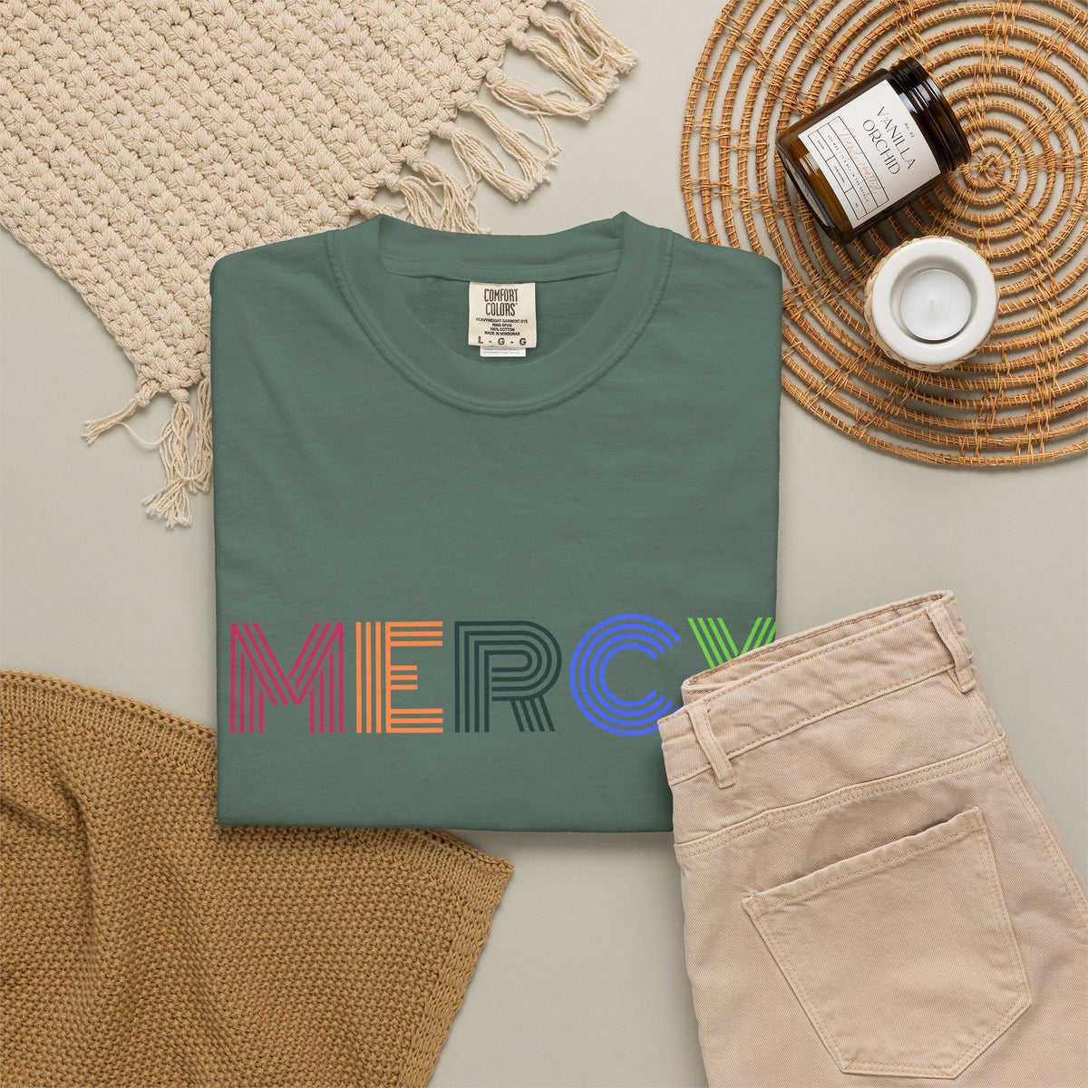 Mercy Multi Color Letters T-Shirt