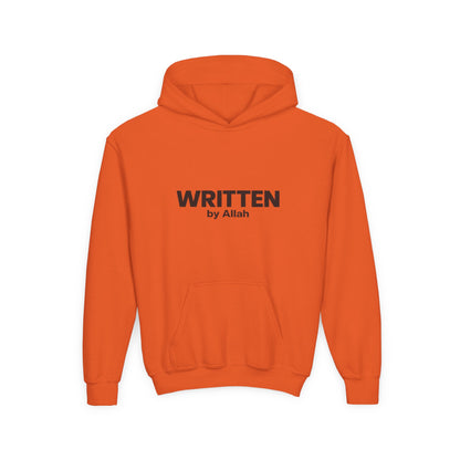 Youth Hoodie — "WRITTEN by Allah" Minimal Islamic Faith Pullover
