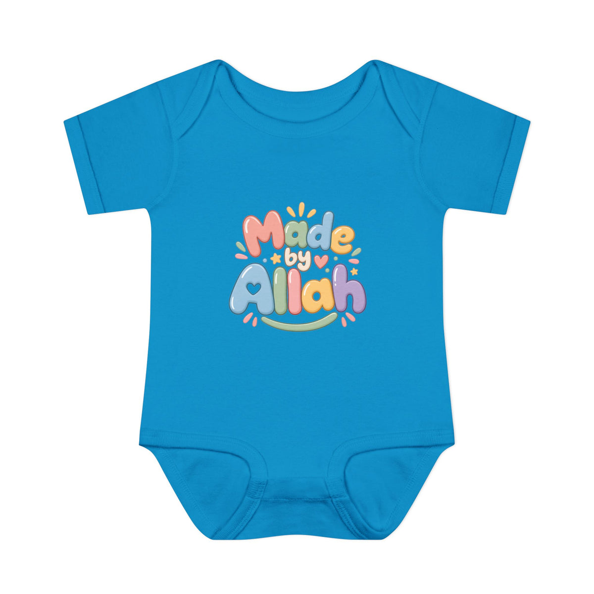 Made by Allah Baby Bodysuit — Pastel Islamic Newborn Onesie