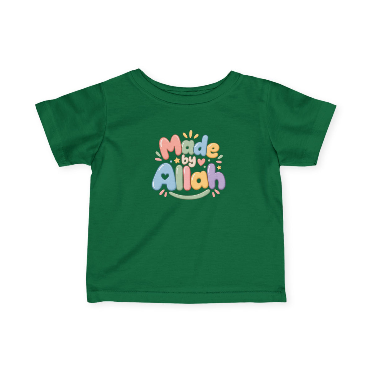 Infant Tee — "Made by Allah" Pastel Baby Shirt