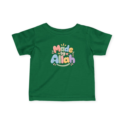 Infant Tee — "Made by Allah" Pastel Baby Shirt