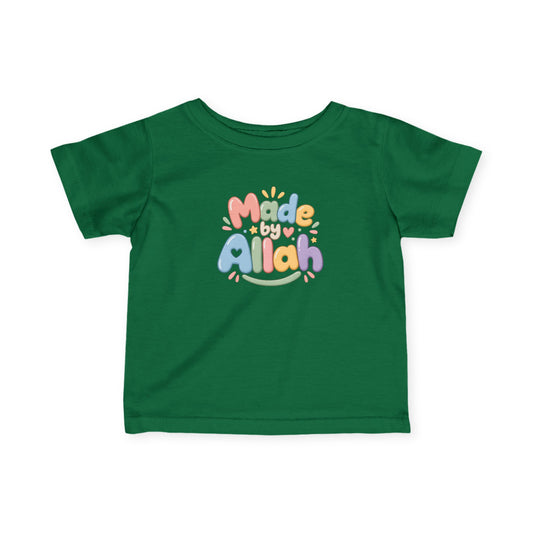 Infant Tee — "Made by Allah" Pastel Baby Shirt