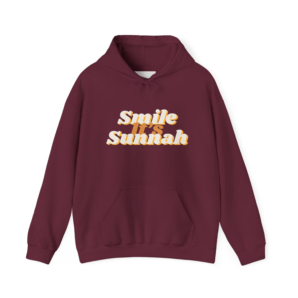 Smile It's Sunnah Hoodie — Retro Yellow Script Hoodie