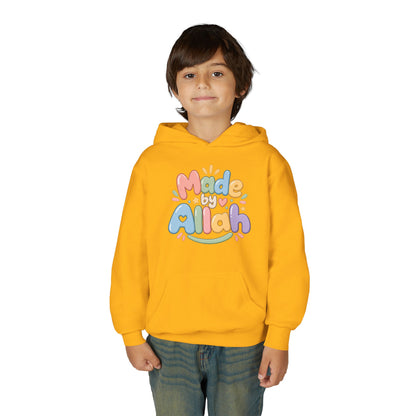 Youth Hoodie — "Made by Allah" Pastel Kids Islamic Pullover