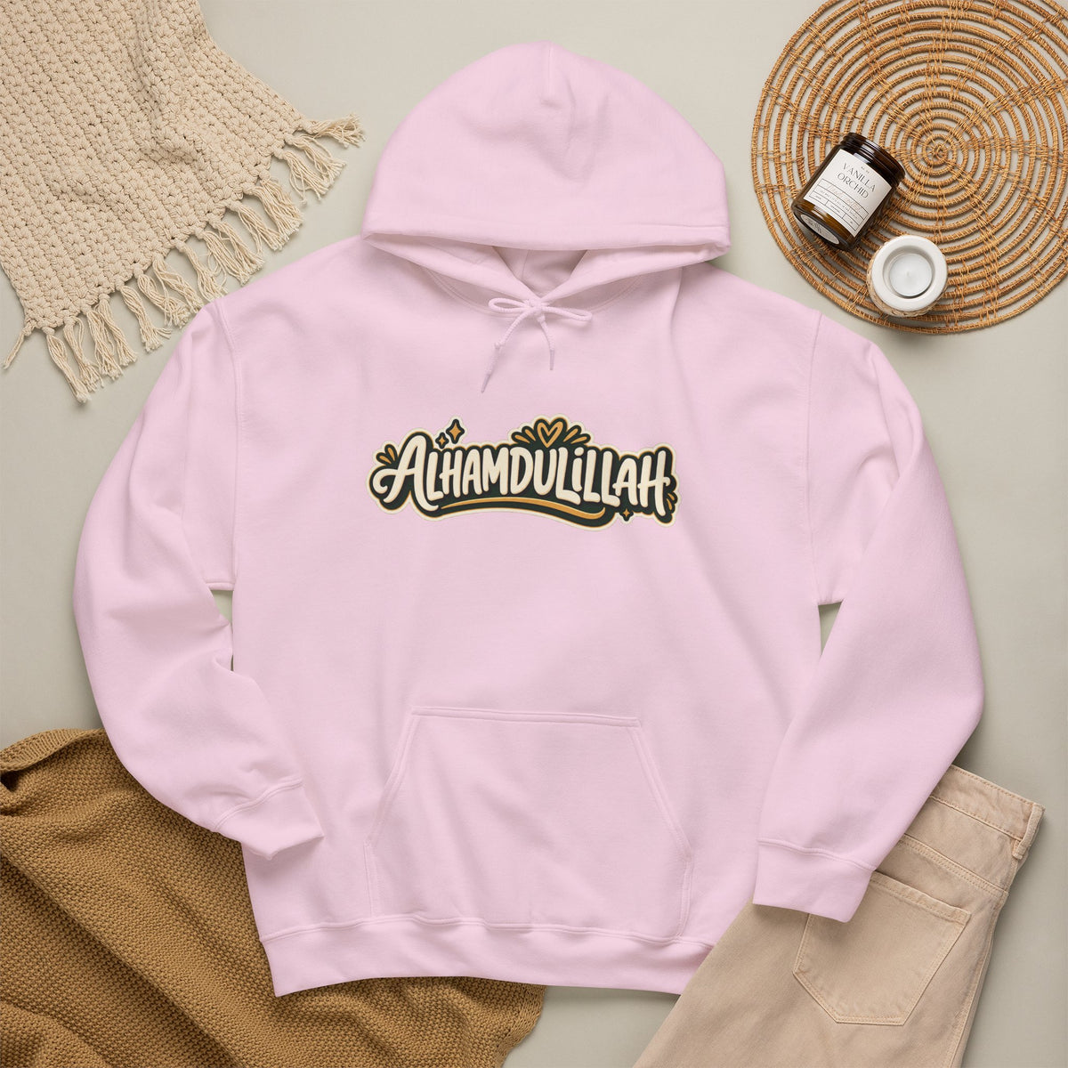 Alhamdulillah Hoodie — 'Through Every Chapter' Inspirational Islamic Pullover