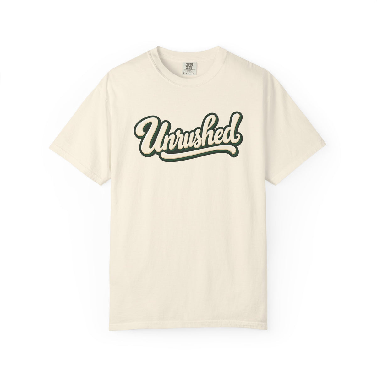 Unrushed Script T-Shirt — Vintage Retro Graphic Tee